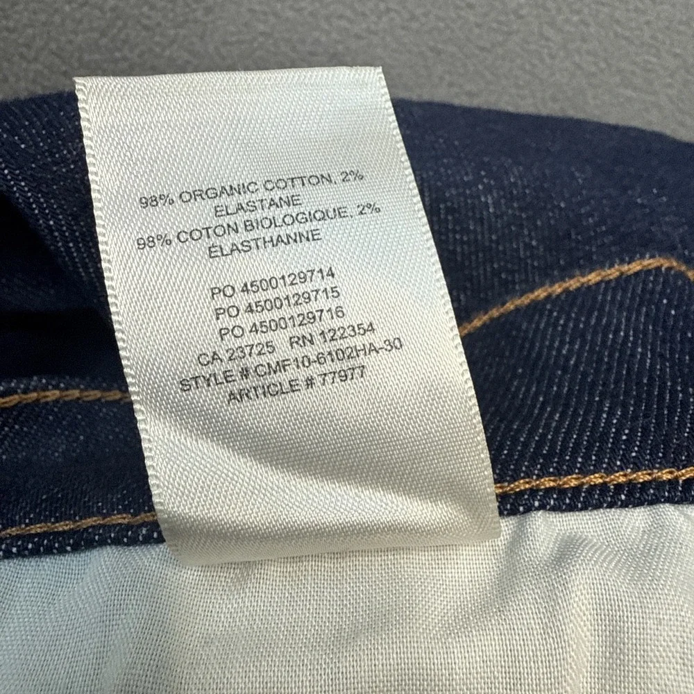 Aritzia Denim Forum Jeans Womens 26 Yoko High Rise Slim Dark Wash Button Fly NWT